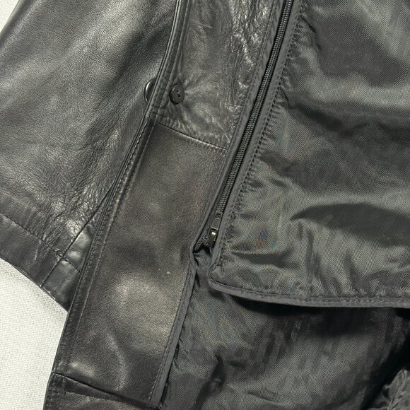 Wilsons Leather Mens Jacket Thinsulate Black Button-Down Lined Size XL - Picture 6 of 16